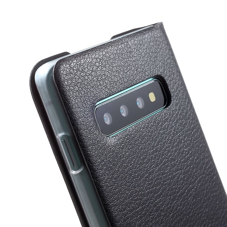 View Window PU Leather Flip Phone Case for Samsung Galaxy S10 Plus - Black-6