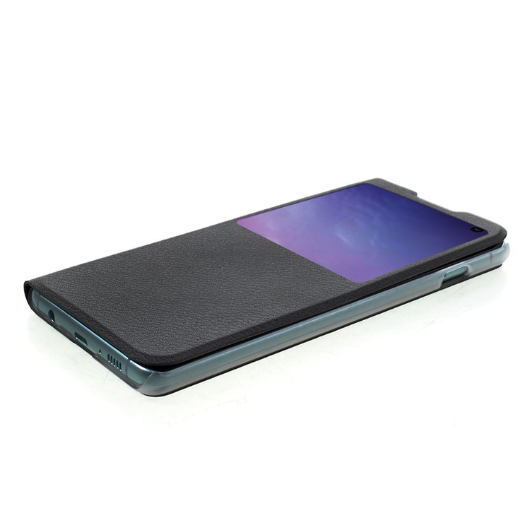 View Window Leather Flip Phone Case Cover for Samsung Galaxy S10 - Black-4