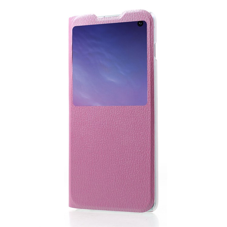 View Window Leather Flip Phone Case Cover for Samsung Galaxy S10 - Black-9