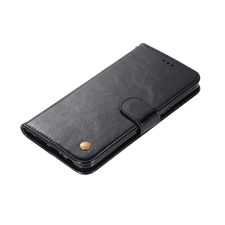 Premium Vintage Leather Wallet Case for Samsung Galaxy M10 - Black-2