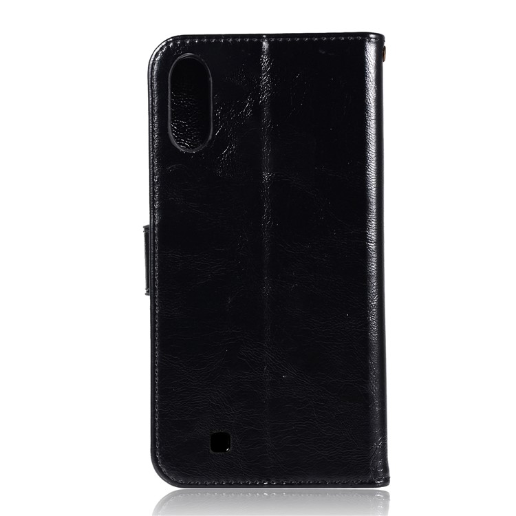 Premium Vintage Leather Wallet Case for Samsung Galaxy M10 - Black-4