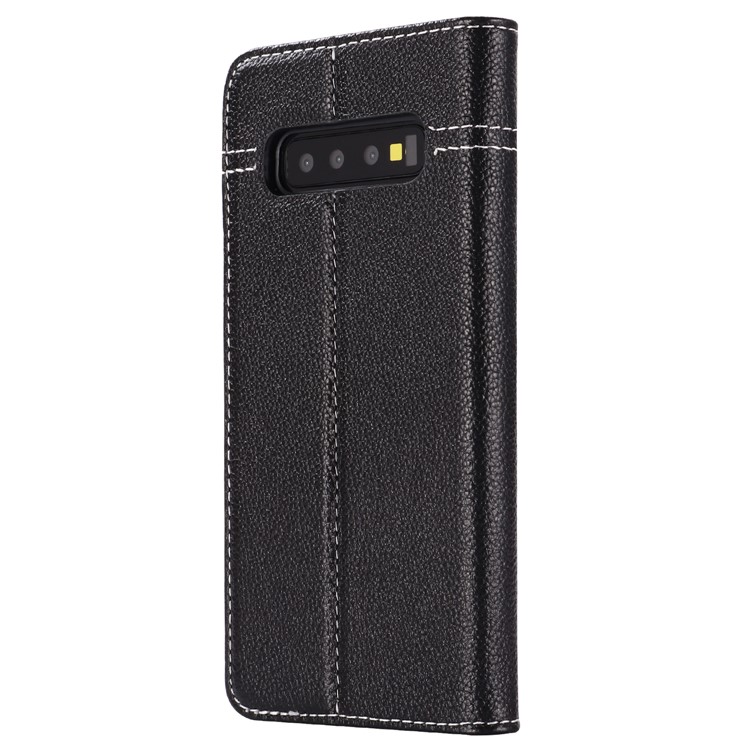 GEBEI Card Holder PU Leather Case with Stand for Samsung Galaxy S10 Plus - Black-3