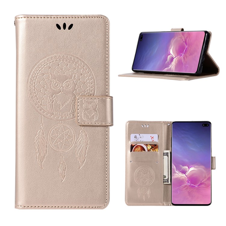 

HAT PRINCE Запечатленный Кожаный Чехол Для Телефона Для Samsung Galaxy S10 Plus - Золото, Galaxy S10 Plus