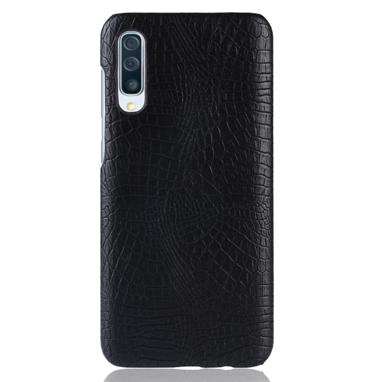 Crocodile Texture PU Leather Coated PC Phone Shell for Samsung Galaxy A50 - Black-3