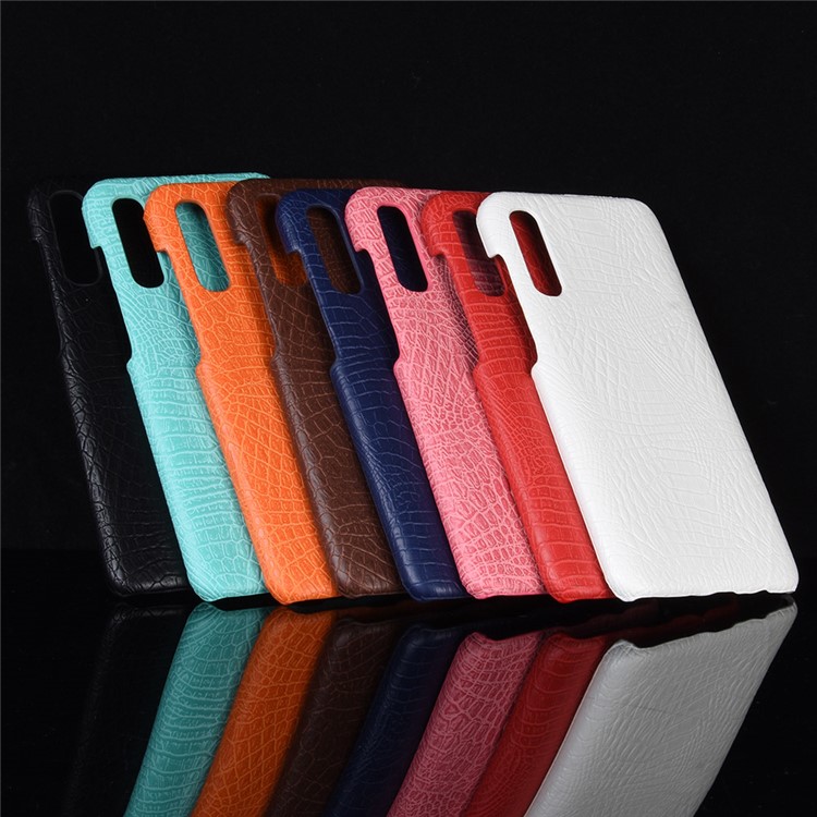 Crocodile Texture PU Leather Coated PC Phone Shell for Samsung Galaxy A50 - Black-5