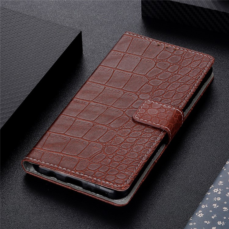 

Crocodile Texture PU Leather Stand Wallet Phone Case for Samsung Galaxy A70 - Brown, Galaxy A70