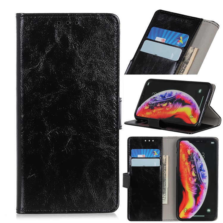 

Crazy Horse PU Leather Wallet Stand Case Cover for Samsung Galaxy S10 5G - Black, Galaxy S10 5G