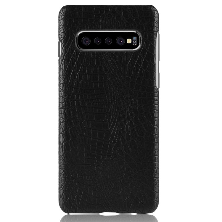 Escudo Duro Revestido Do Couro Da Textura Do Crocodilo Para A Galáxia S10 5G De Samsung - Preto-2