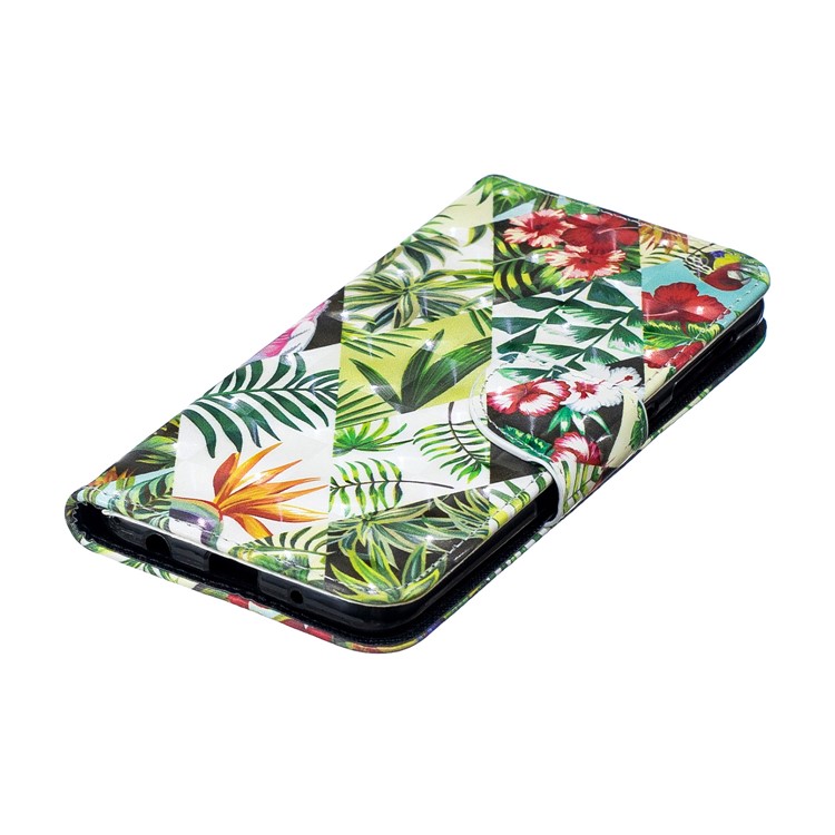 Para Samsung Galaxy A10 Padrão Impressão PU Couro Capa De Telefone Celular - Flor E Folha-6