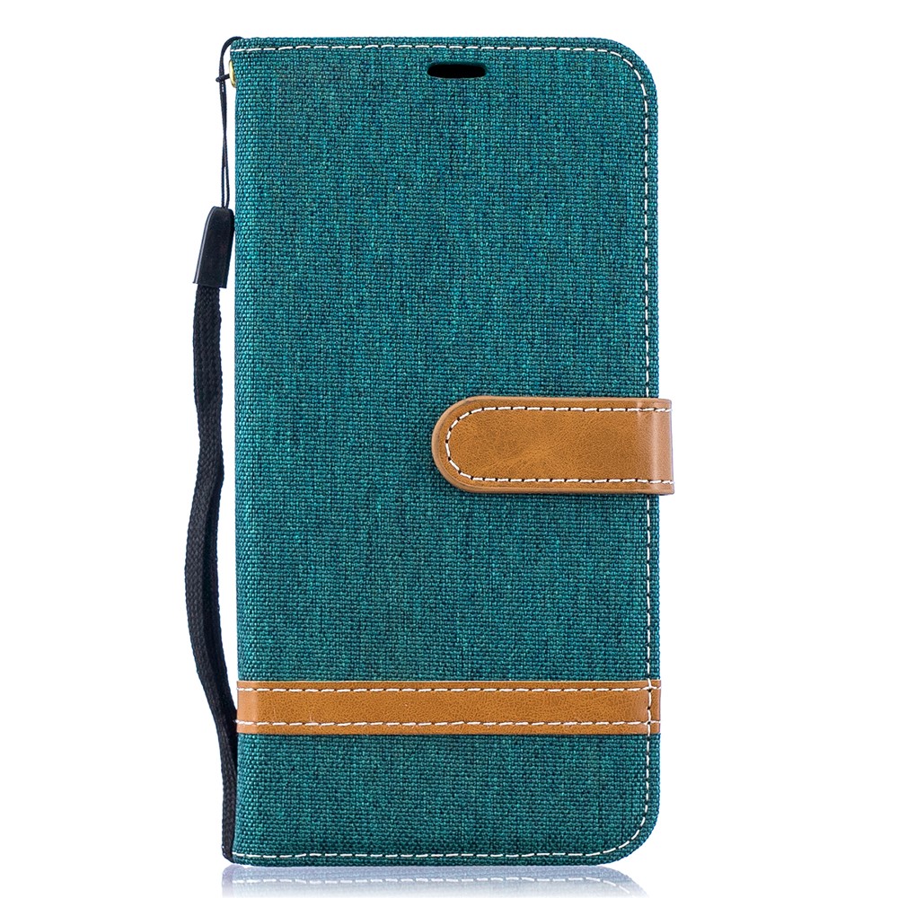 Couleur de Couleur Assortie Portefeuille de Portefeuille Étui en Cuir Pour Samsung Galaxy A10 - Vert