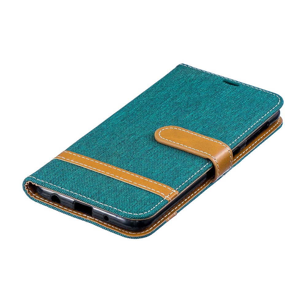Sortierte Farbe Jeans Tuch Geldbörse Stand Ledertasche Für Samsung Galaxy A10 - Grün-8