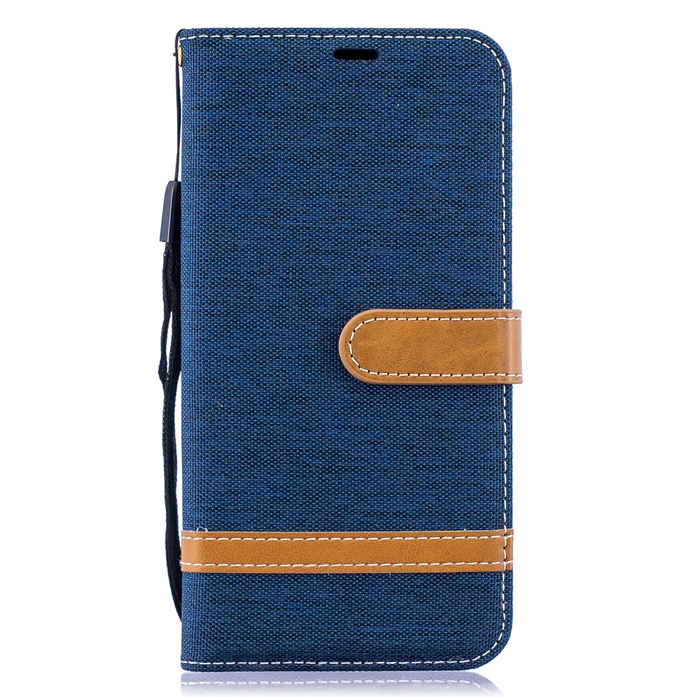 Sortierte Farbe Jeans Tuch Geldbörse Stand Ledertasche Für Samsung Galaxy A10 - Dunkelblau-4