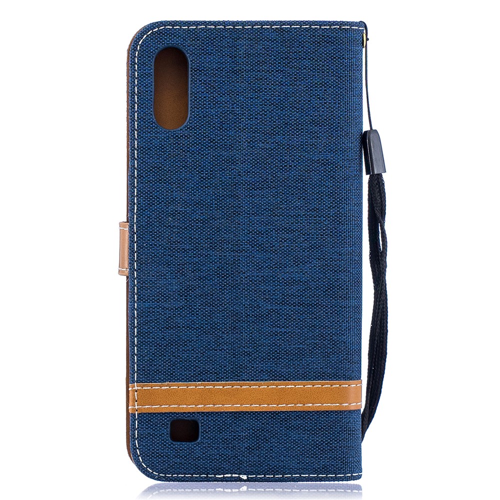 Sortierte Farbe Jeans Tuch Geldbörse Stand Ledertasche Für Samsung Galaxy A10 - Dunkelblau-5