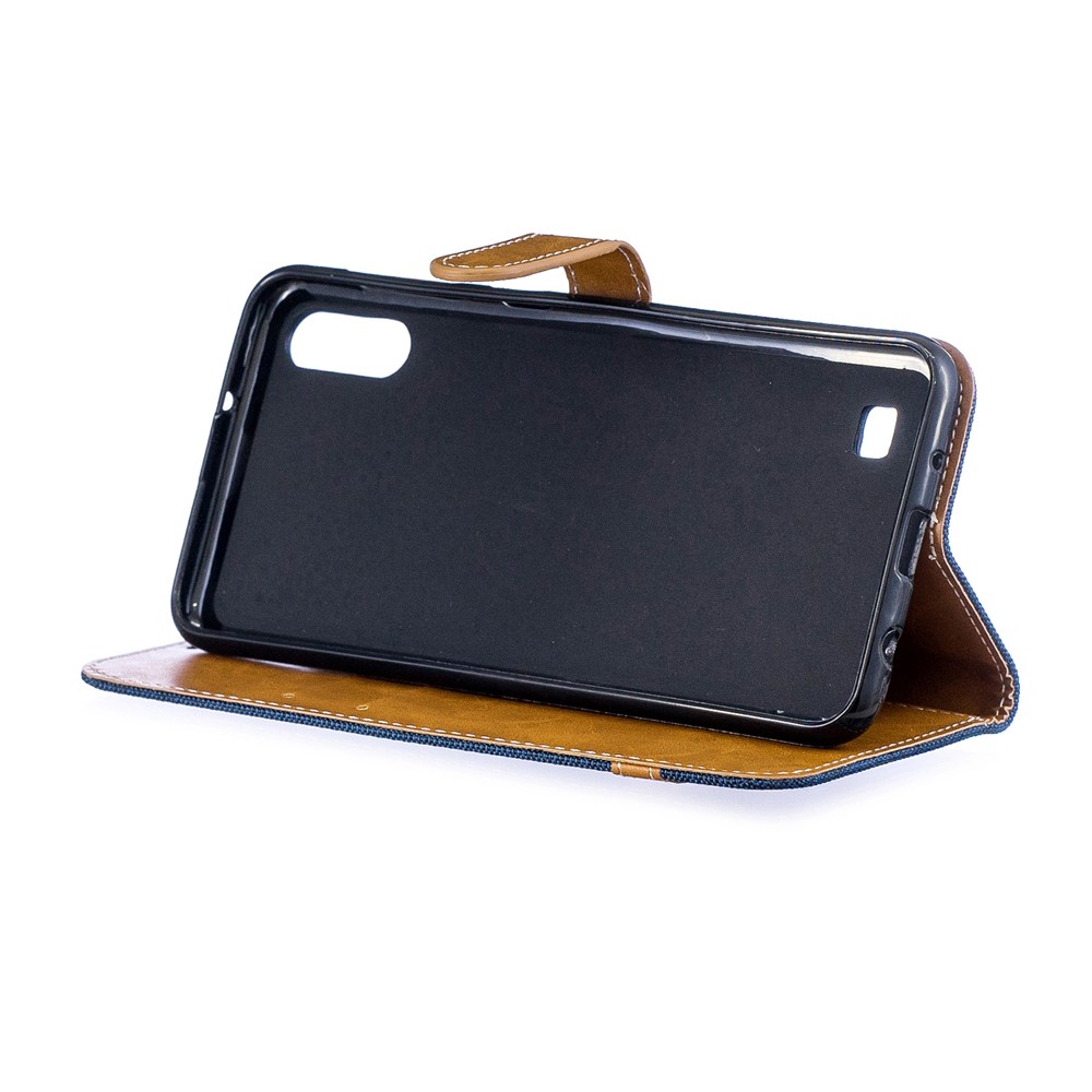 Sortierte Farbe Jeans Tuch Geldbörse Stand Ledertasche Für Samsung Galaxy A10 - Dunkelblau-7