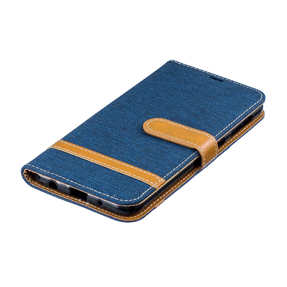 Sortierte Farbe Jeans Tuch Geldbörse Stand Ledertasche Für Samsung Galaxy A10 - Dunkelblau-8