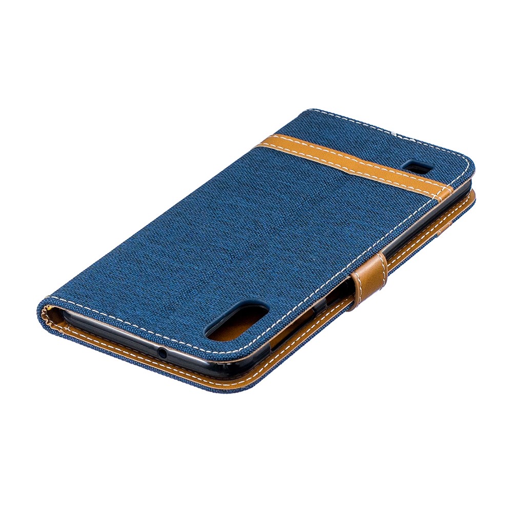Sortierte Farbe Jeans Tuch Geldbörse Stand Ledertasche Für Samsung Galaxy A10 - Dunkelblau-9
