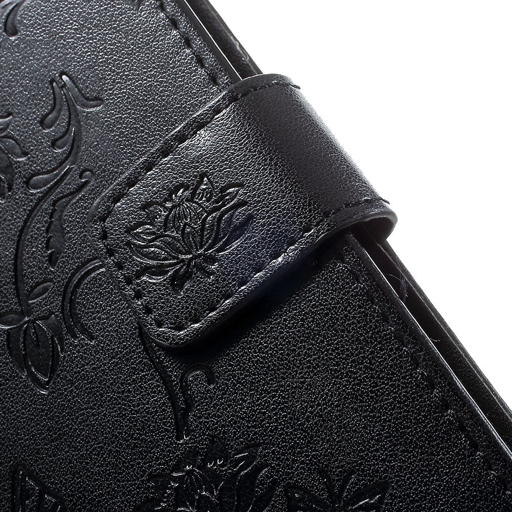 Imprint Butterfly Flowers Leather Wallet Stand Case for Samsung Galaxy A70 - Black-6