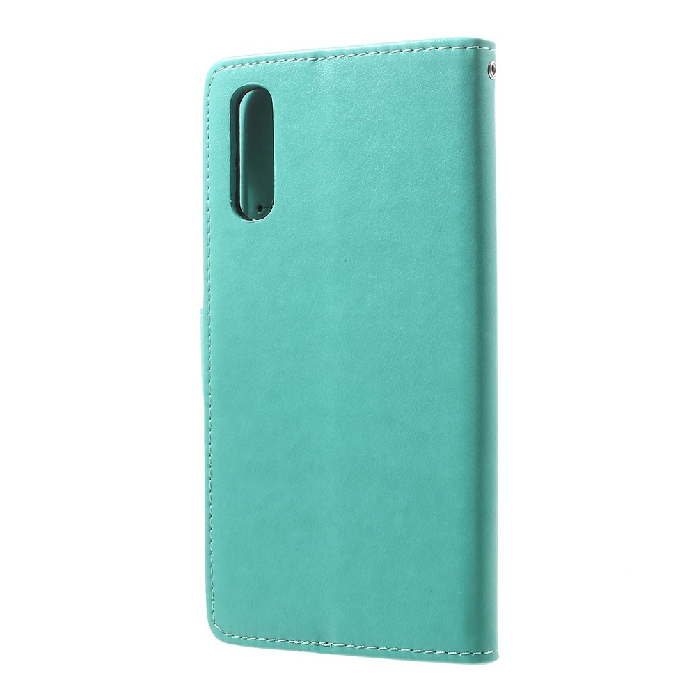 Estuche De Soporte De Billetera De Cuero Con Estampado De Mariposa Para Samsung Galaxy A70 - Verde-3