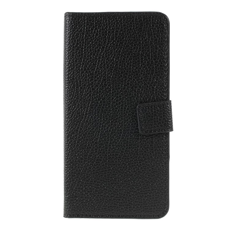 Litchi Skin Leather Wallet Case Phone Cover for Samsung Galaxy A50 - Black-3
