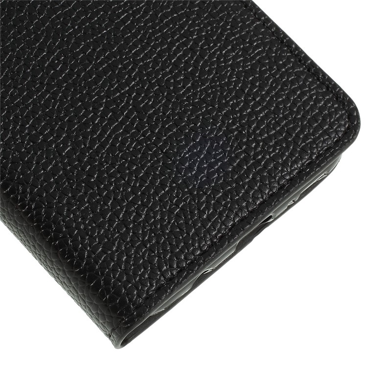Litchi Skin Leather Wallet Case Phone Cover for Samsung Galaxy A50 - Black-4