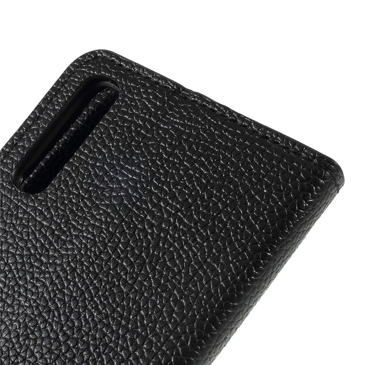Litchi Skin Leather Wallet Case Phone Cover for Samsung Galaxy A50 - Black-5