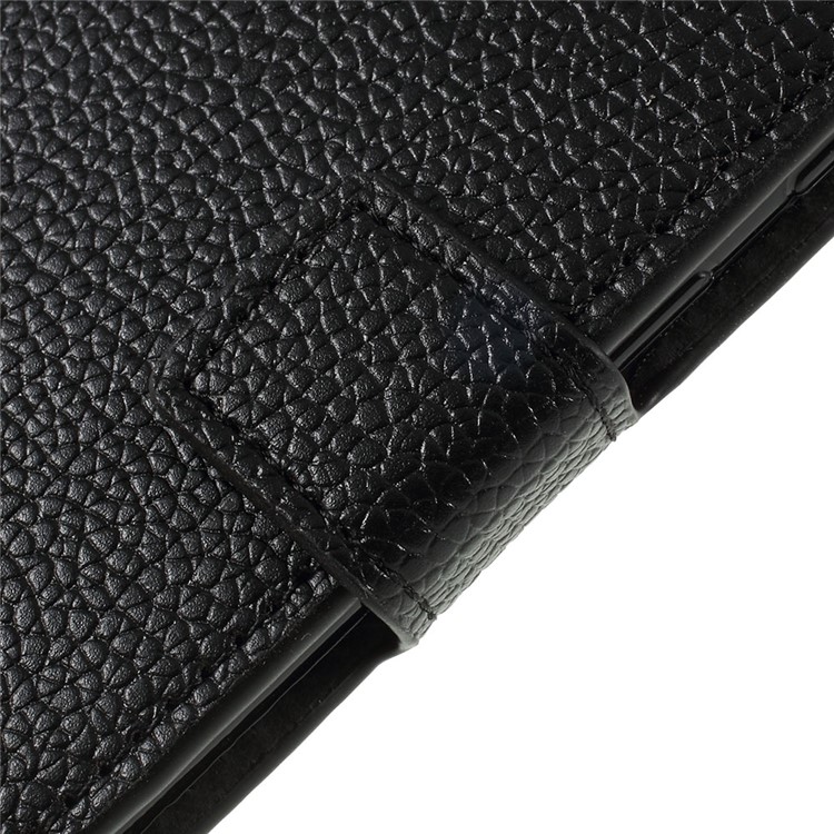 Litchi Skin Leather Wallet Case Phone Cover for Samsung Galaxy A50 - Black-6