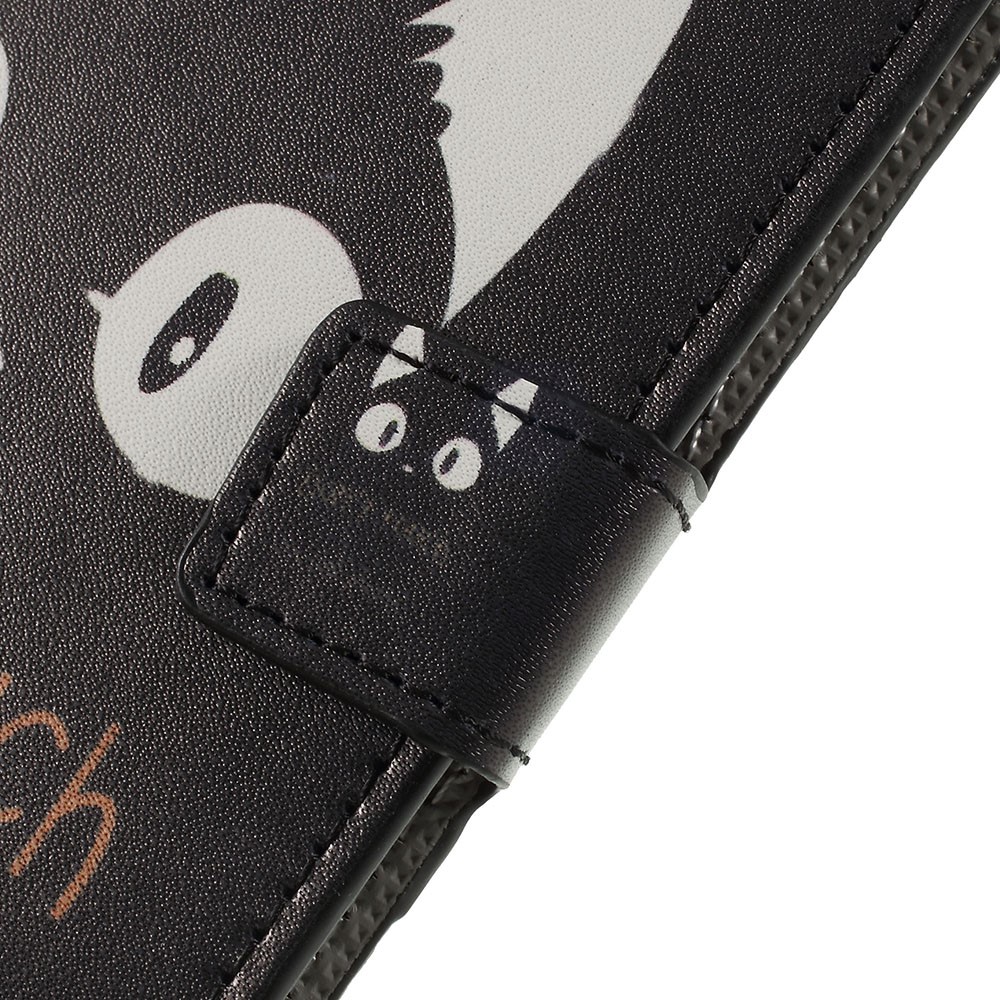 Pattern Printing PU Leather Magnetic Stand Case for Samsung Galaxy A50/A20/A30 - Dog and Warning Words-6