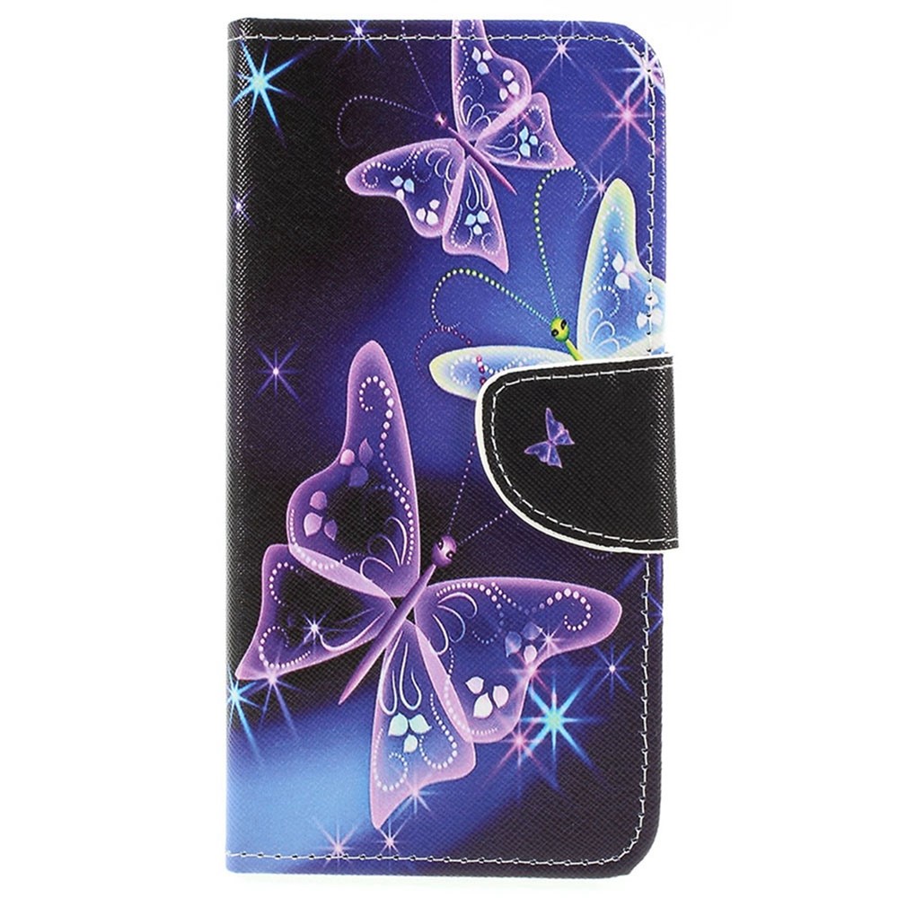 Tecning Printing Cross Texture PU Leather Portafoglio Capola Per Samsung Galaxy A50 / A50 / A30 - Farfalle Vivide-5