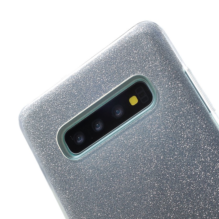 PC TPU Hybrid Case + Flash Powder Paper for Samsung Galaxy S10 Plus - Transparent-3