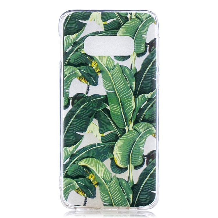 Teste Padrão Que Imprime A Caixa Do Telefone Da Proteção De TPU Para A Galáxia S10e De Samsung - Folhas Verdes-1