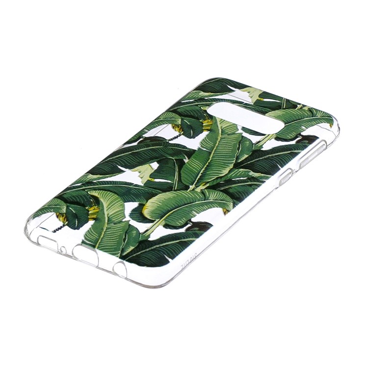 Teste Padrão Que Imprime A Caixa Do Telefone Da Proteção De TPU Para A Galáxia S10e De Samsung - Folhas Verdes-2