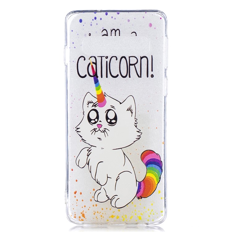 Estuche De TPU Estampado Para Samsung Galaxy S10 - Gato Y Personajes-1