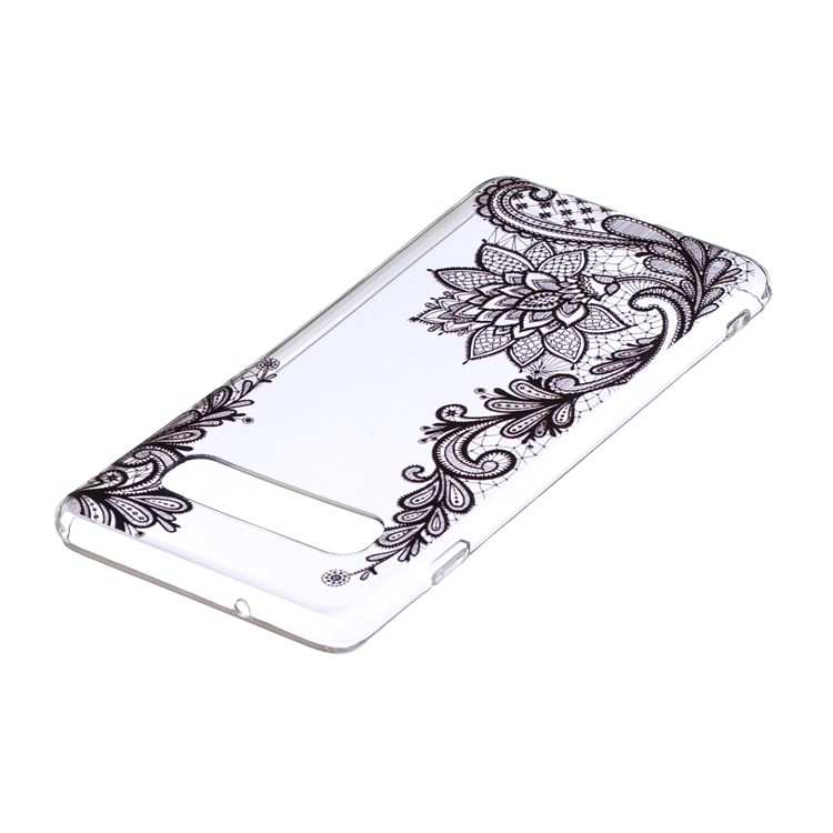 Estuche De TPU Estampado Para Samsung Galaxy S10 - Flor Negra-3