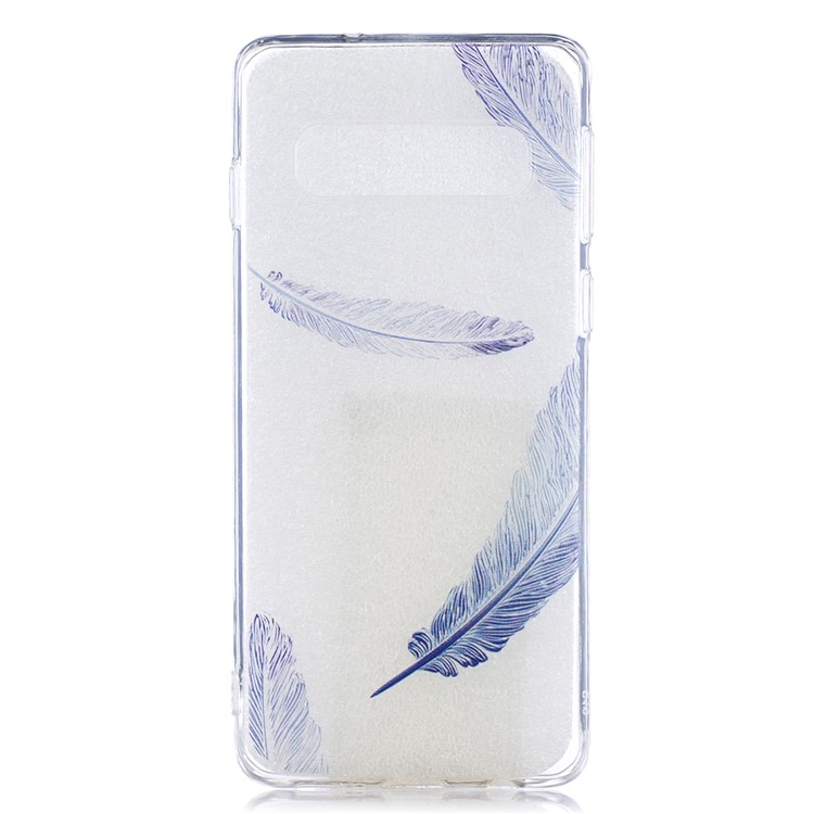 Coque En TPU Pour Samsung Galaxy S10 - Plume Bleue-1