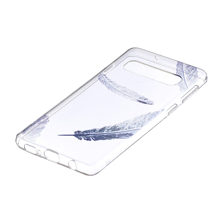 Coque En TPU Pour Samsung Galaxy S10 - Plume Bleue-2