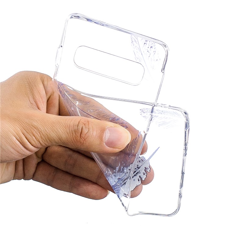 Coque En TPU Pour Samsung Galaxy S10 - Plume Bleue-4