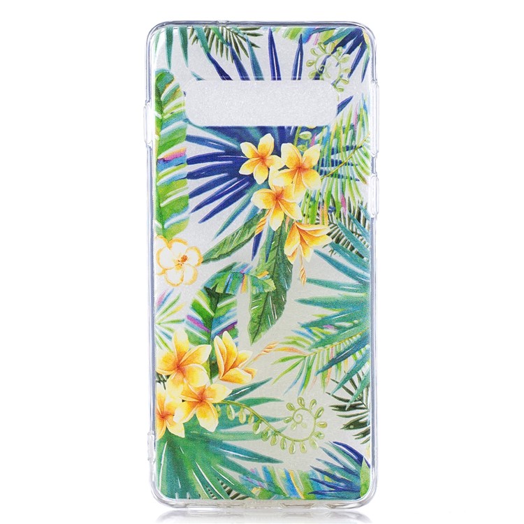Estuche De TPU Estampado Para Samsung Galaxy S10 - Flores Amarillas-1