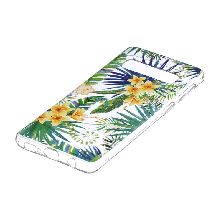 Estuche De TPU Estampado Para Samsung Galaxy S10 - Flores Amarillas-2
