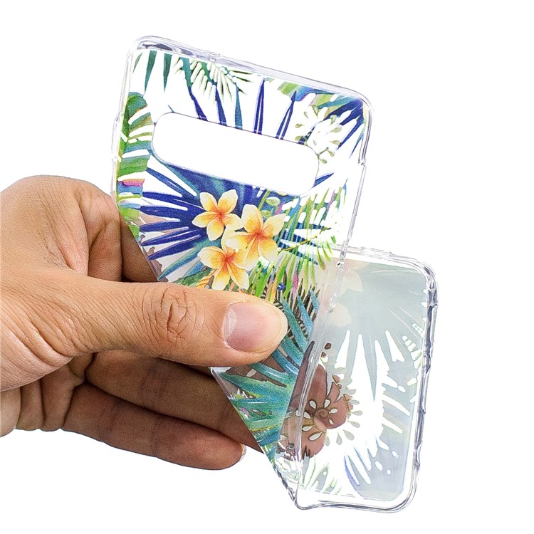 Estuche De TPU Estampado Para Samsung Galaxy S10 - Flores Amarillas-4