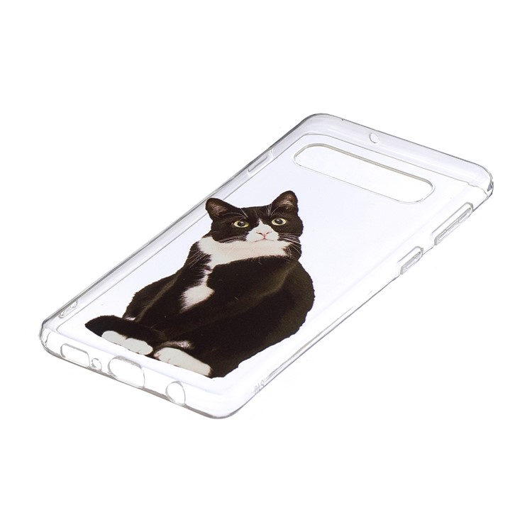 TPU-Fall Mit Musterdruck Für Samsung-Galaxie S10 - Schwarze Und Weiße Katze-2