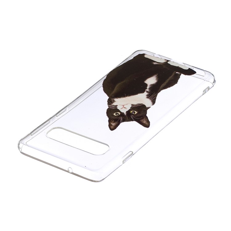 TPU-Fall Mit Musterdruck Für Samsung-Galaxie S10 - Schwarze Und Weiße Katze-3