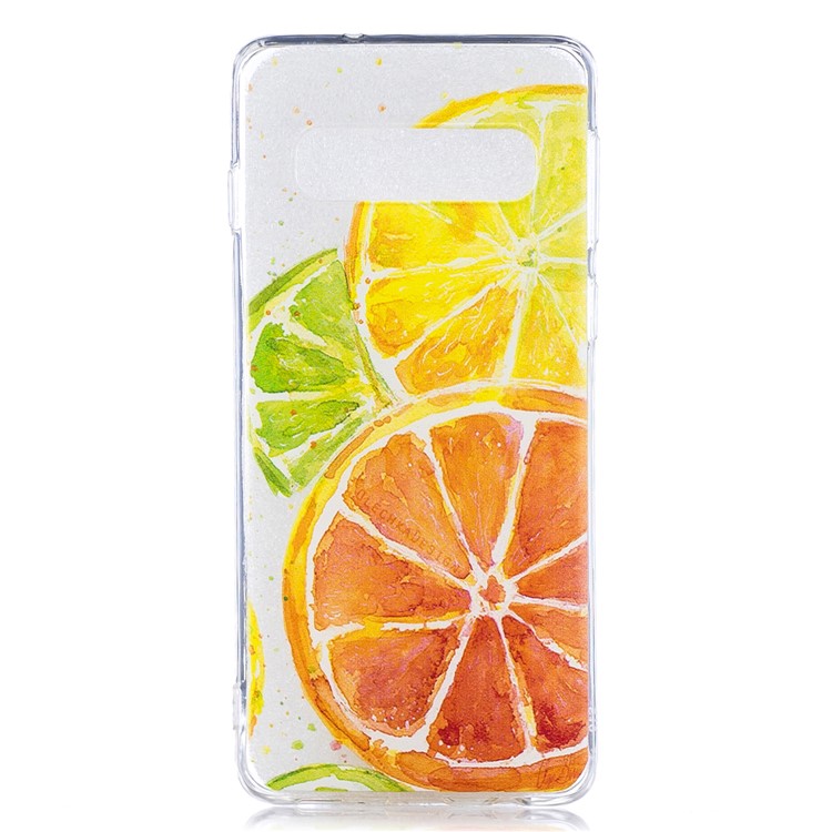 Estuche De TPU Estampado Para Samsung Galaxy S10 - Naranja-1