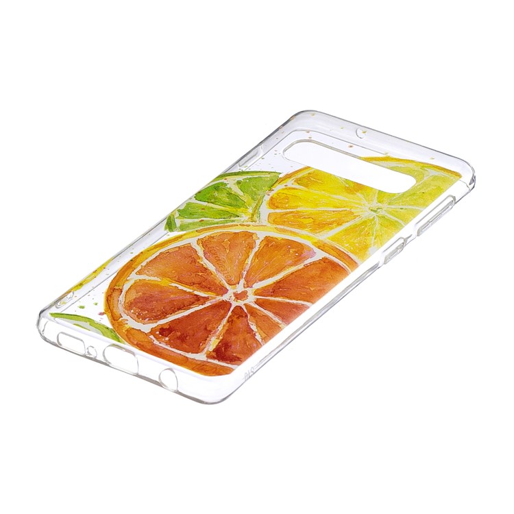 Estuche De TPU Estampado Para Samsung Galaxy S10 - Naranja-2