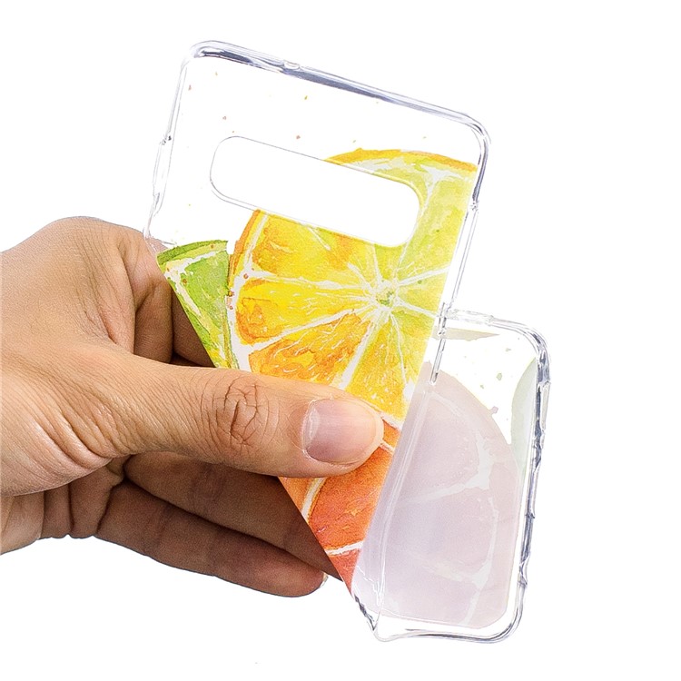 Estuche De TPU Estampado Para Samsung Galaxy S10 - Naranja-4