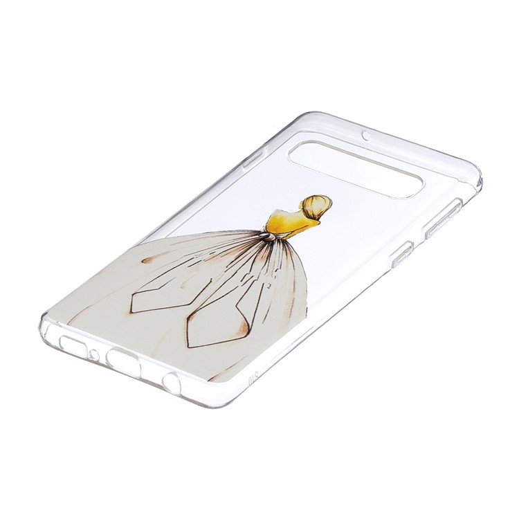 Estuche De TPU Estampado Para Samsung Galaxy S10 - Chica En Vestido Sin Espalda-2