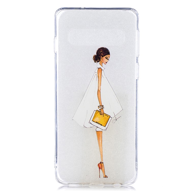TPU-Fall Mit Musterdruck Für Samsung-Galaxie S10 - Mädchen Mit Hochhackigen Schuhen-1