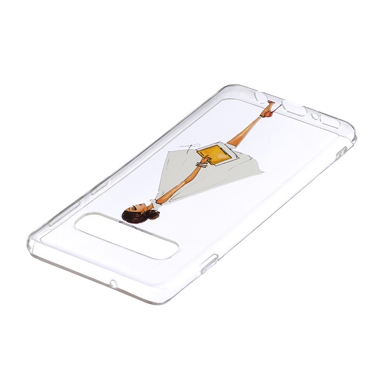 TPU-Fall Mit Musterdruck Für Samsung-Galaxie S10 - Mädchen Mit Hochhackigen Schuhen-3
