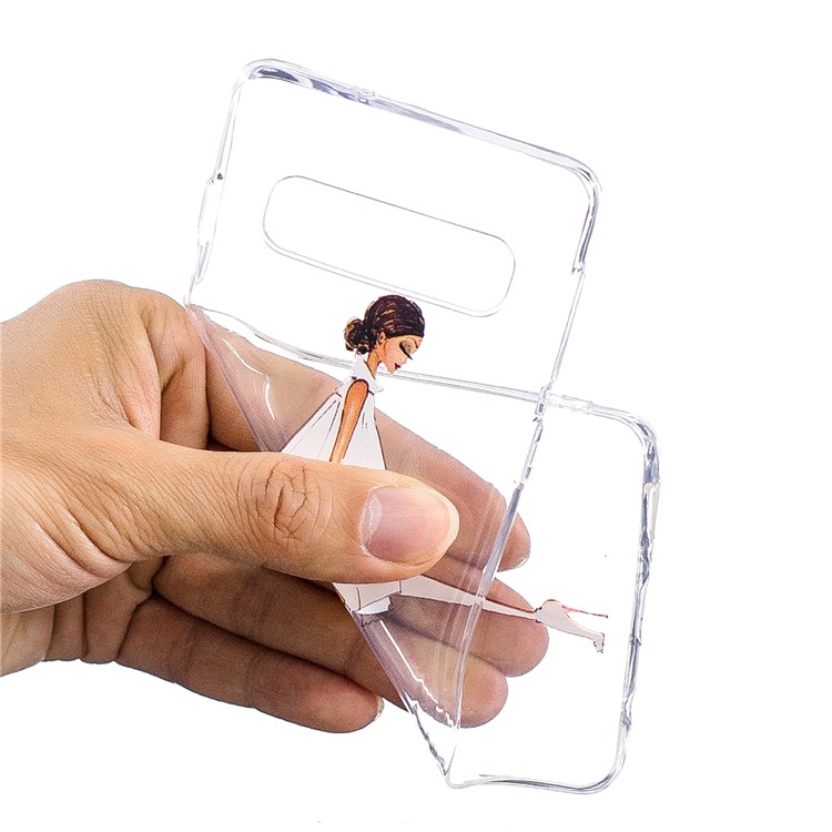 TPU-Fall Mit Musterdruck Für Samsung-Galaxie S10 - Mädchen Mit Hochhackigen Schuhen-4