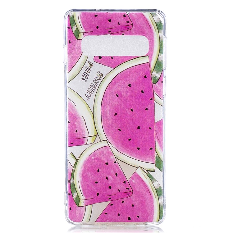 Pattern Printing TPU Case for Samsung Galaxy S10 - Watermelon-1
