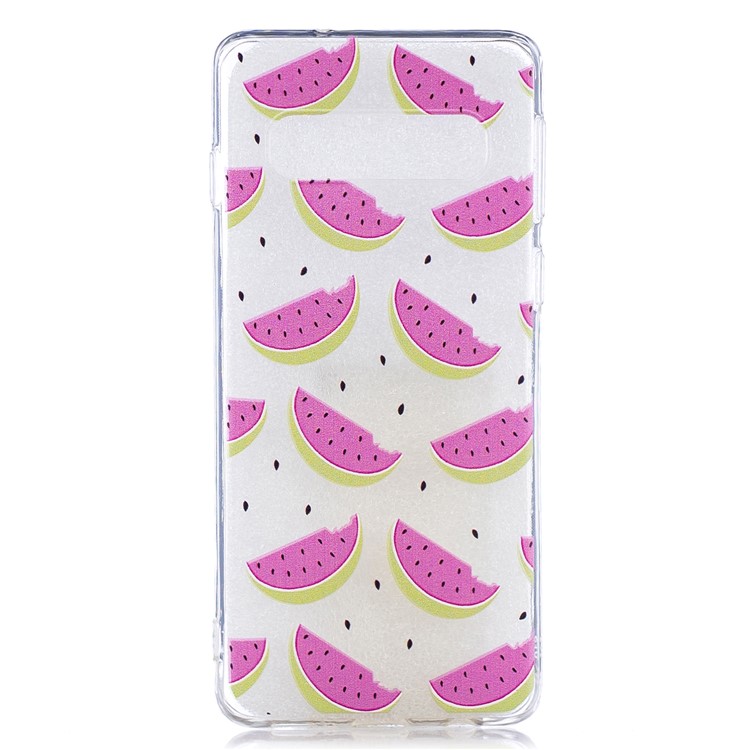 Pattern Printing TPU Case for Samsung Galaxy S10 - Sweet Watermelon-1